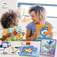 Joan Miro ชุดสติ๊กเกอร์โมเสกดินแดนแห่งสัตว์ทะเล Mosaic Sticker Art-Ocean Journey ของเล่นเสริมพัฒนาการเด็ก 2-3 ขวบขึ้นไป