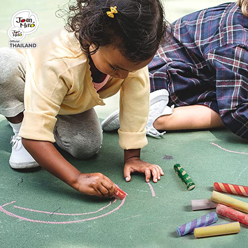 Joan Miro สีชอล์กสำหรับเด็ก Washable Sidewalk Chalk ชอล์กเขียนพื้น สำหรับวาดหรือระบายสี ของเล่นเสริมพัฒนาการเด็ก 2-3 ขวบ