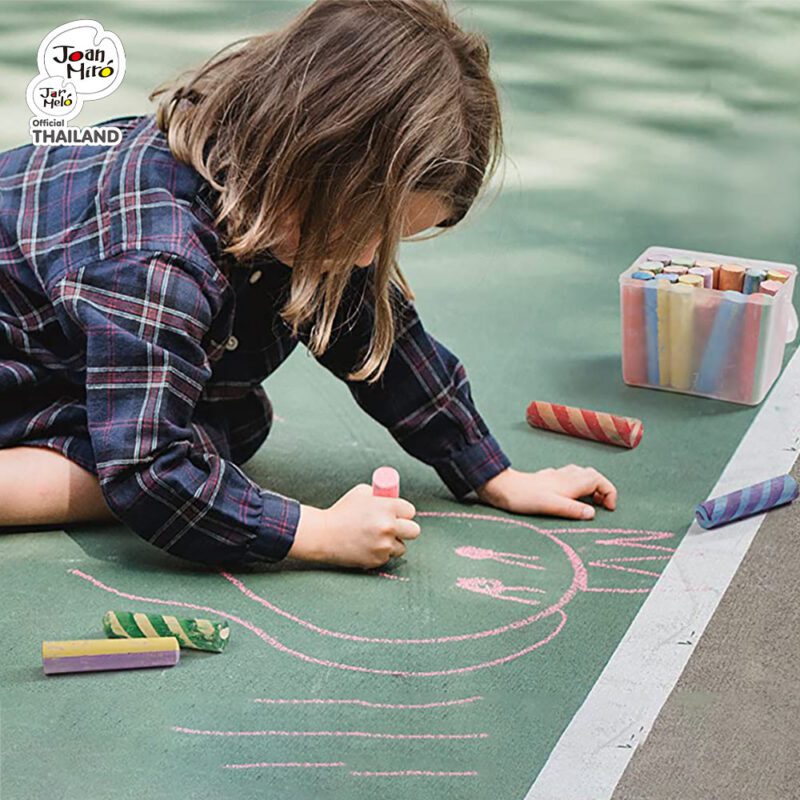 Joan Miro สีชอล์กสำหรับเด็ก Washable Sidewalk Chalk ชอล์กเขียนพื้น สำหรับวาดหรือระบายสี ของเล่นเสริมพัฒนาการเด็ก 2-3 ขวบ